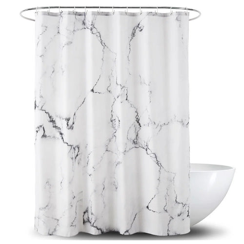 120x180cm Shower Curtain Marble Print Pattern Mildew Resistant Curtain - YL230408-C1 - 1