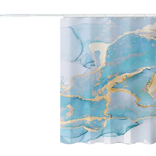 150x180cm Shower Curtain Decor 3D Marble Fabric Standard Tub Curtains Sets Light Penetration - LSDLS002 - 1