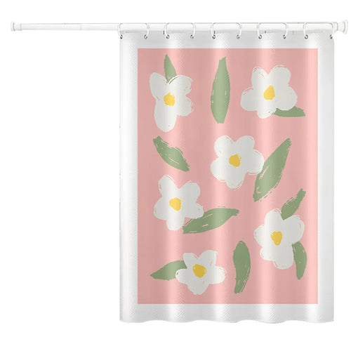 150x180cm Shower Curtain Plant Pattern Polyester Waterproof Curtain - BO001 - 1