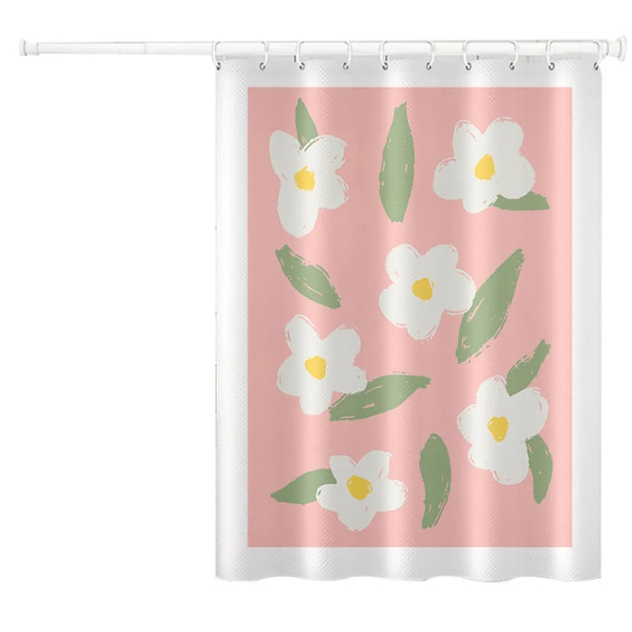150x180cm Shower Curtain Plant Pattern Polyester Waterproof Curtain - BO001 - 1