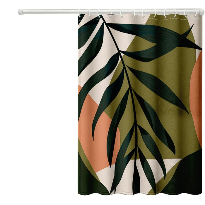 120x180cm Rainforest Pattern Shower Curtain Mildew-proof Bath Curtain Washable with 12 Hooks - YLJG029 - 1