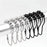 50Pcs 5-Beads Gourd Shaped Ring Stainless Steel Roller Ball Shower Curtain Hook - Silver - 5