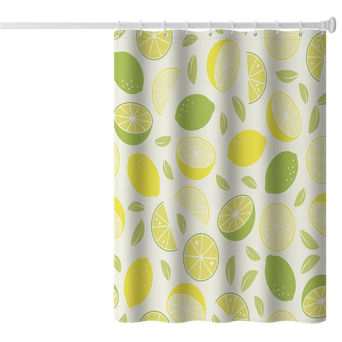 150x180cm Polyester Shower Curtains 3D Fruit Pattern Washable Bath Curtain with 12 Hooks - SG-001 - 1
