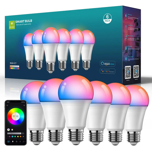 ZJ-BWBL1H-RGBWW-6P 6PCS 10W Smart Light Bulbs WiFi Bluetooth-compatible RGBCW 220V LED Bulbs - 1