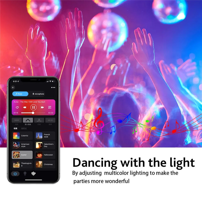 ZJ-BWBL1H-RGBWW-2P 2PCS Voice 220V LED Bulbs WiFi Bluetooth-compatible 2.4G 10W Smart Lamp Bulbs - 3