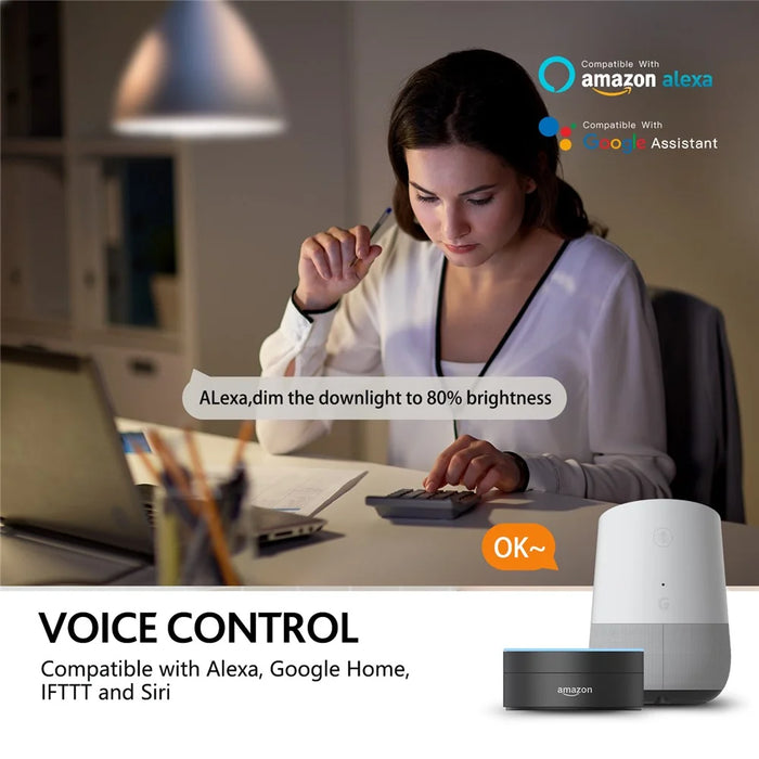 ZJ-BWBL1H-RGBWW-2P 2PCS Voice 220V LED Bulbs WiFi Bluetooth-compatible 2.4G 10W Smart Lamp Bulbs - 4