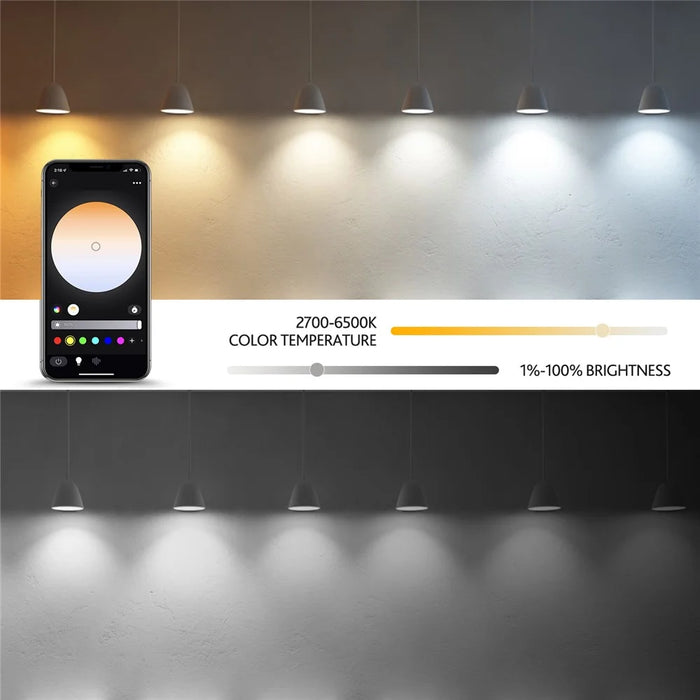ZJ-BWBL1H-RGBWW-2P 2PCS Voice 220V LED Bulbs WiFi Bluetooth-compatible 2.4G 10W Smart Lamp Bulbs - 6