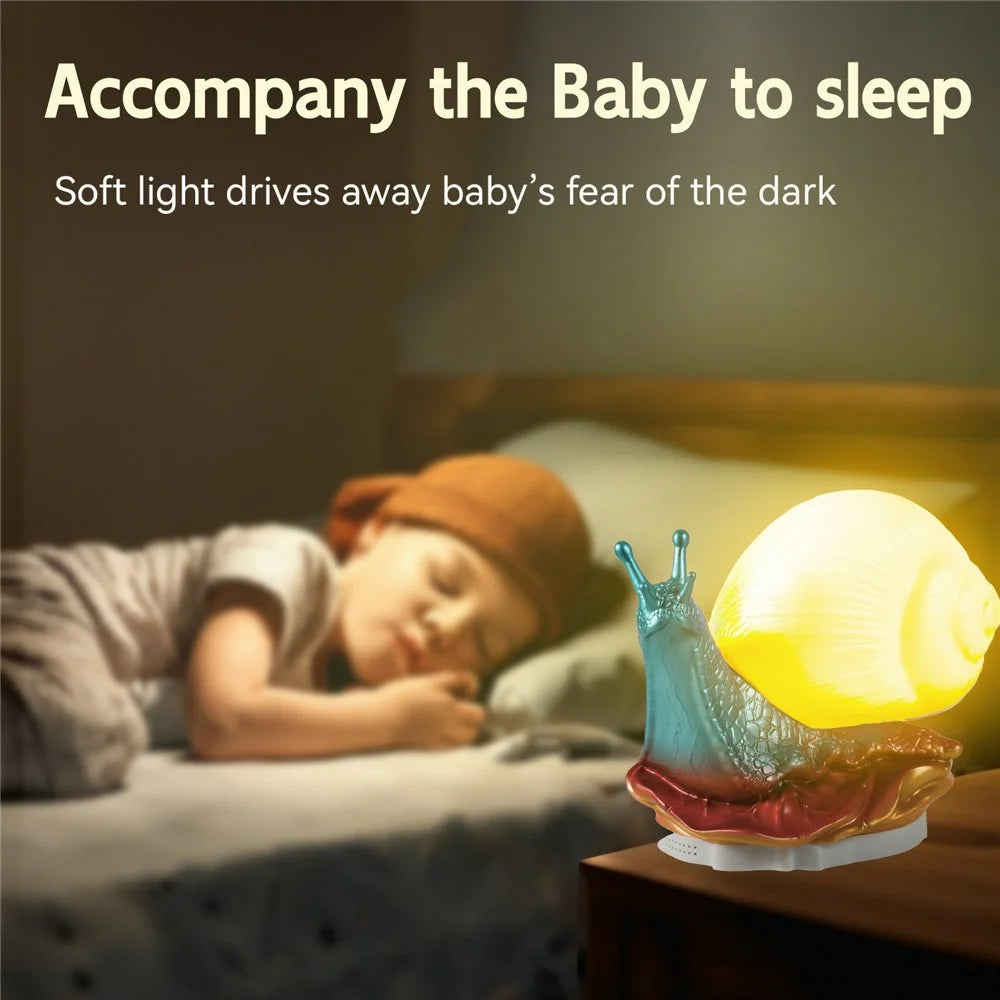 WN1089 RGB Color Changing Snail Night Light Dimmable Breastfeeding Bedside Lamp - 4