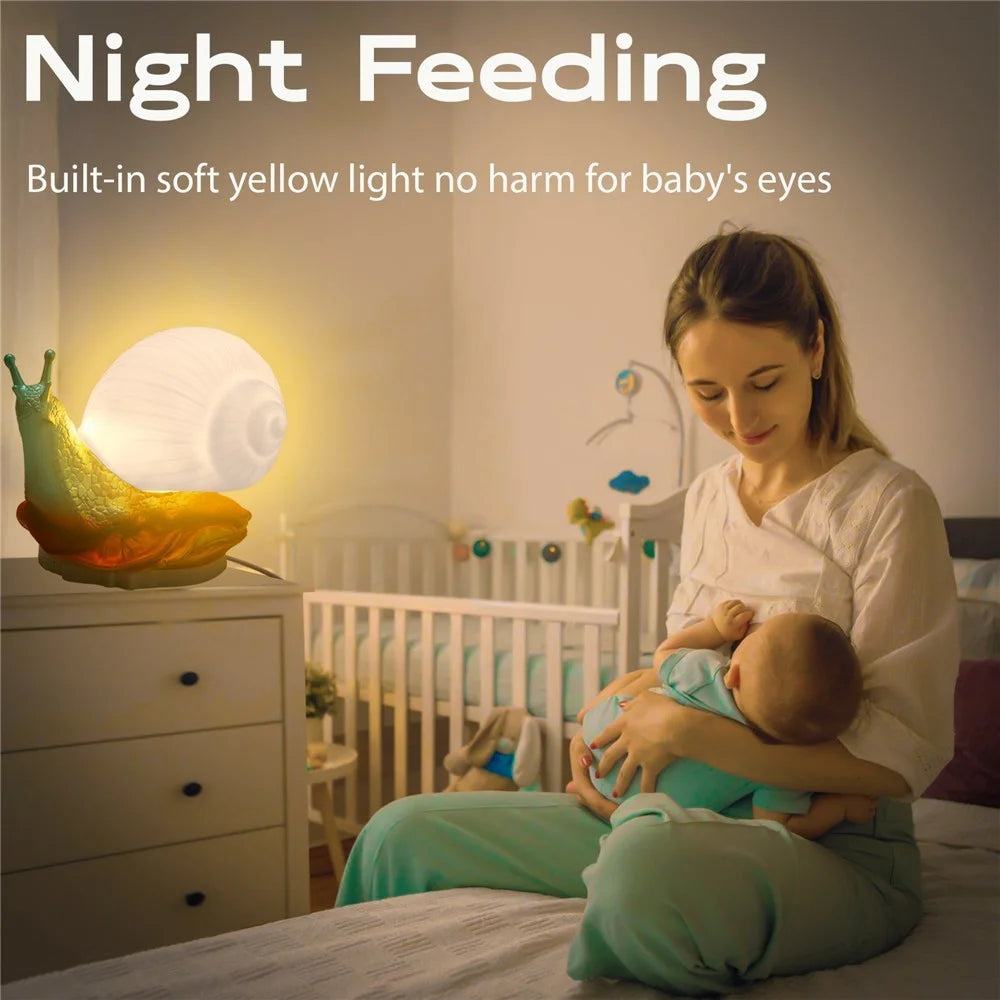 WN1089 RGB Color Changing Snail Night Light Dimmable Breastfeeding Bedside Lamp - 7