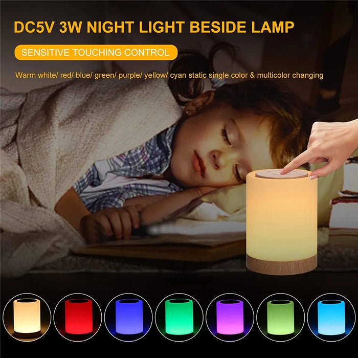 EWNL-15 Touch Control RGB Color Table Light Bedroom Bedside Night Light Ambient Lamp - 2