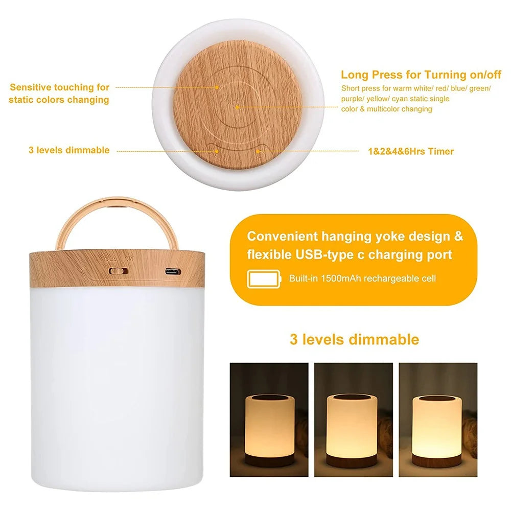EWNL-15 Touch Control RGB Color Table Light Bedroom Bedside Night Light Ambient Lamp - 5