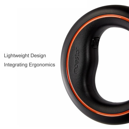 MOESTAR 3m UFO Retractable Dog Leash with Ring Shape Handle (2nd Gen Air 2023), No Light - Black+Orange - 2