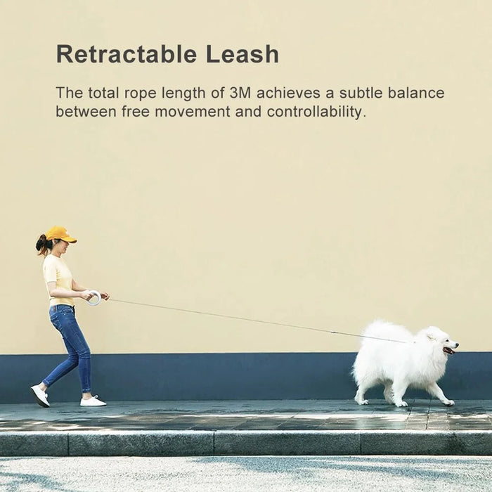 MOESTAR UFO 3m Retractable Dog Leash with Lamp Polyester Tape Lead+ABS Ring Handle - 2