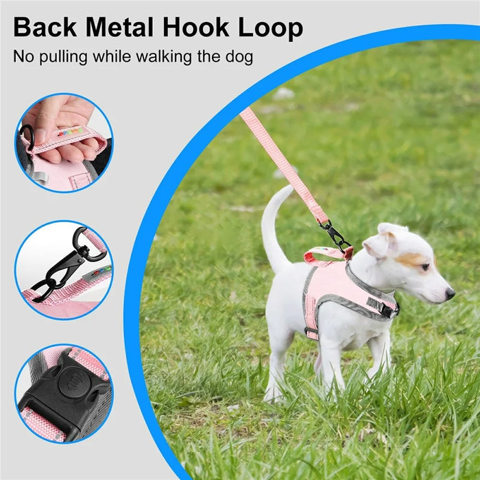 FUNADD FA3002 Outdoor Reflective Pet Dog Harness Puppy Vest with Traction Rope - Pink - 5