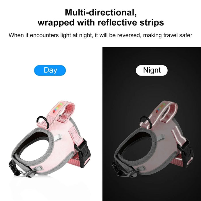 FUNADD FA3002 Outdoor Reflective Pet Dog Harness Puppy Vest with Traction Rope - Pink - 6