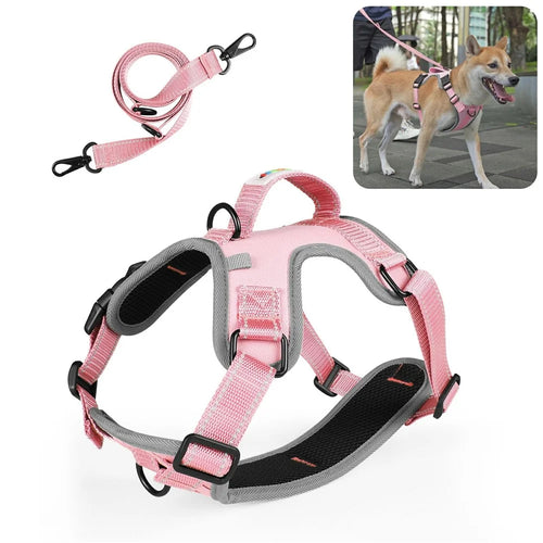 FUNADD FA3001 Dog Vest Leash Pet Traction Rope Dog Training Walking Lead Leash - Pink - 1