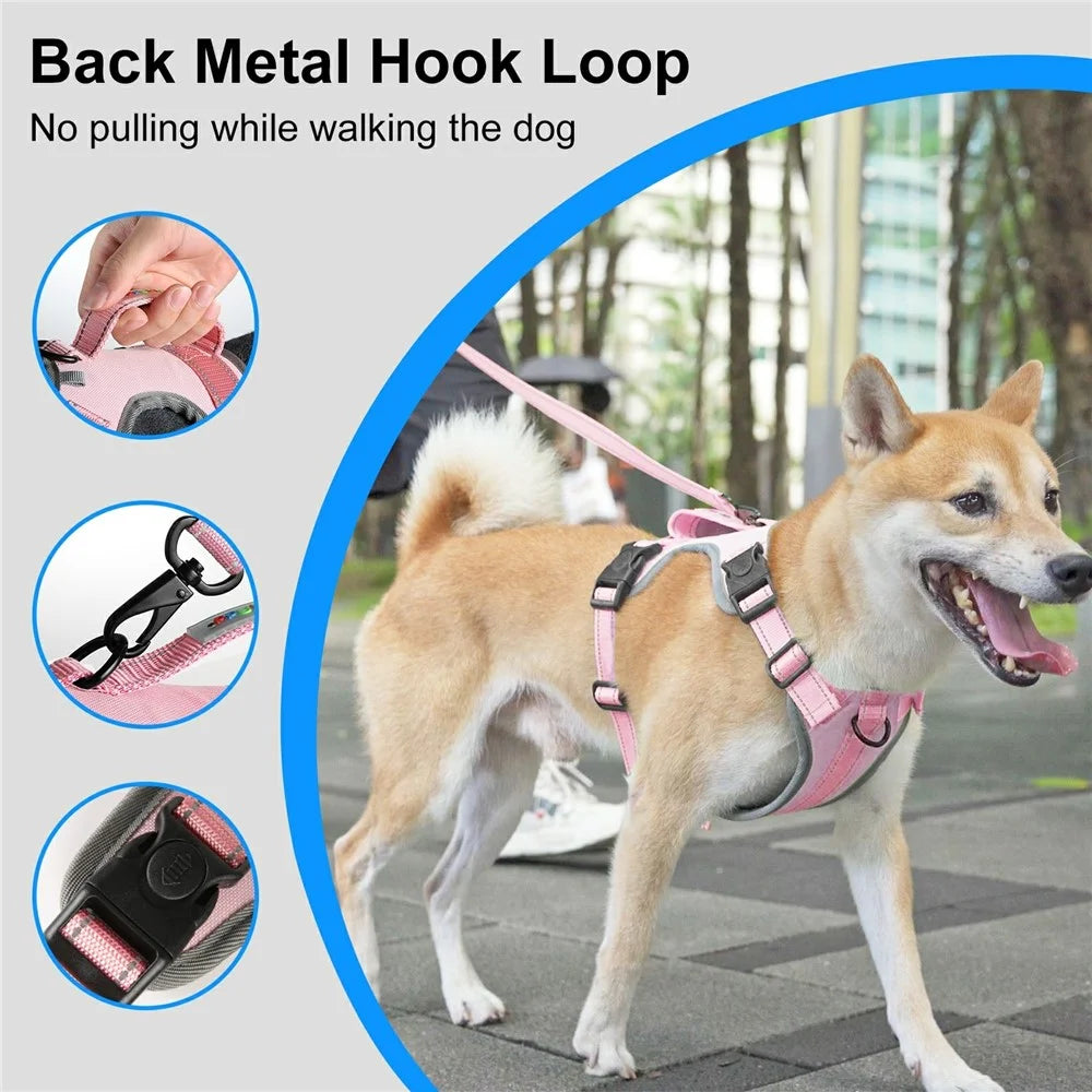 FUNADD FA3001 Dog Vest Leash Pet Traction Rope Dog Training Walking Lead Leash - Pink - 5