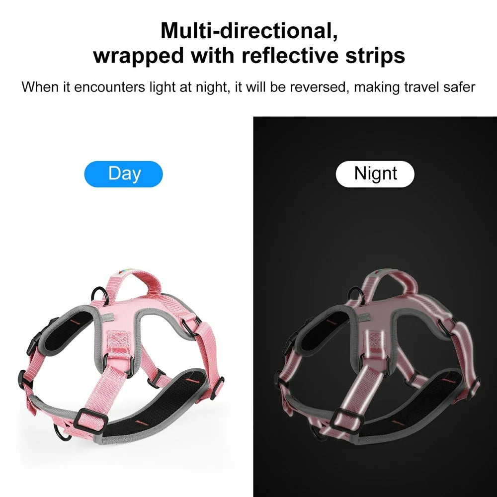 FUNADD FA3001 Dog Vest Leash Pet Traction Rope Dog Training Walking Lead Leash - Pink - 6