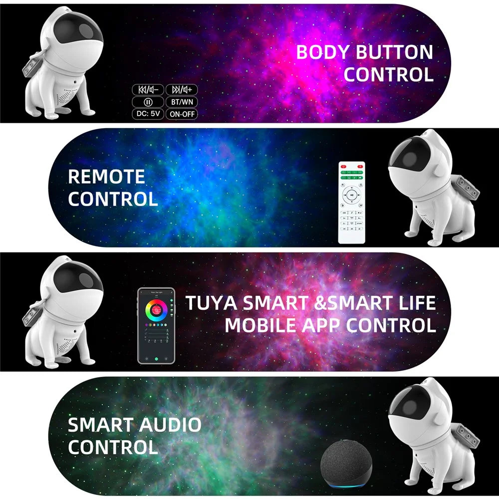 BL-TKG Space Dog Starry Sky Projector Projection Night Light Bluetooth-compatible Speaker (USB Powered) - 3