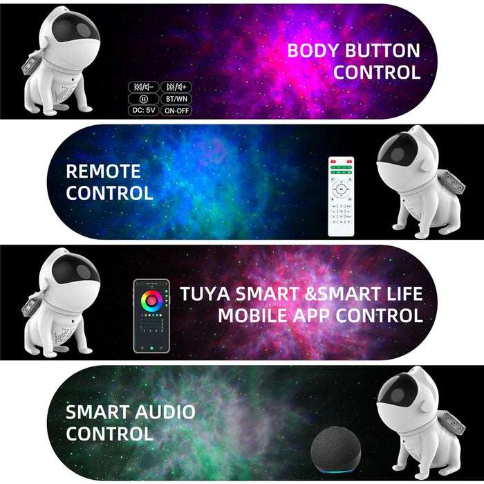BL-TKG Space Dog Starry Sky Projector Projection Night Light Bluetooth-compatible Speaker (USB Powered) - 3