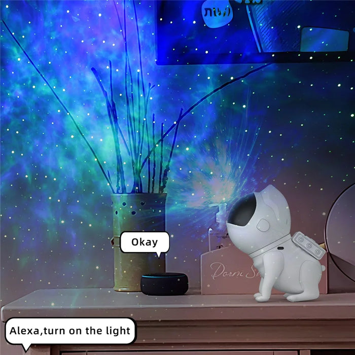 BL-TKG Space Dog Starry Sky Projector Projection Night Light Bluetooth-compatible Speaker (USB Powered) - 7