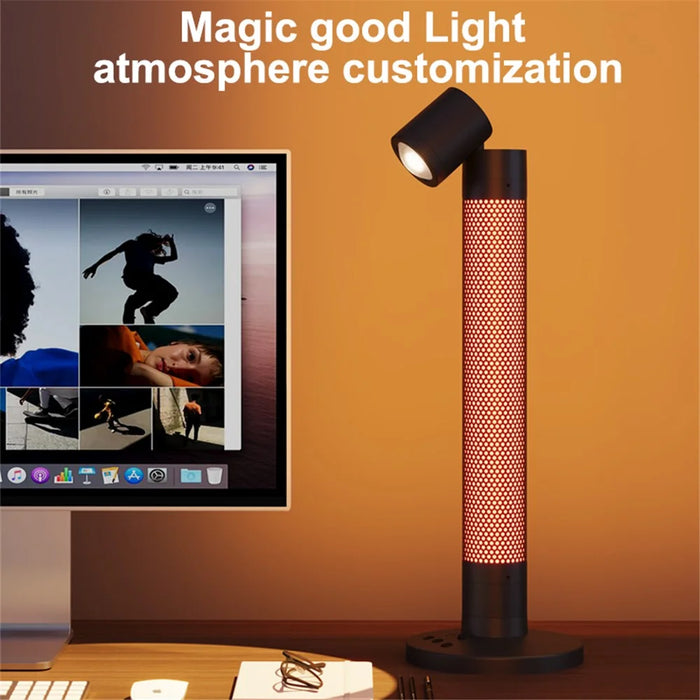 HFW-001 2-in-1 Rotatable Table Lamp Indoor Atmosphere Light App Control Student Study Lamp - 7