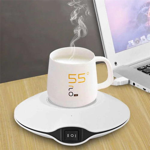 USB Powered Cup Cooler Heater Plate Home Heating Cooling Device - White - 1