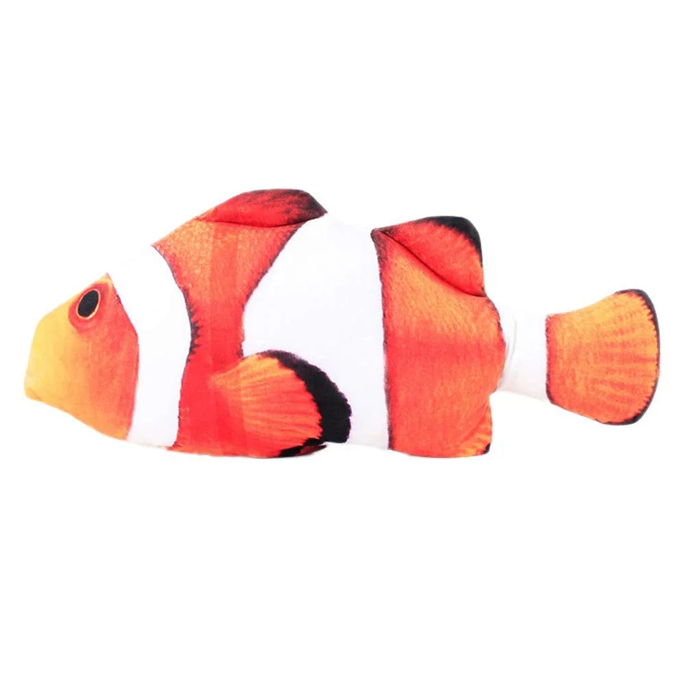 Cat Toy Electric Wagging Fish USB Charging Realistic Carp Doll Fish Plush Toy - Clown Fish - 1
