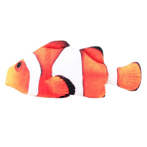 Cat Toy Electric Wagging Fish USB Charging Realistic Carp Doll Fish Plush Toy - Clown Fish - 1