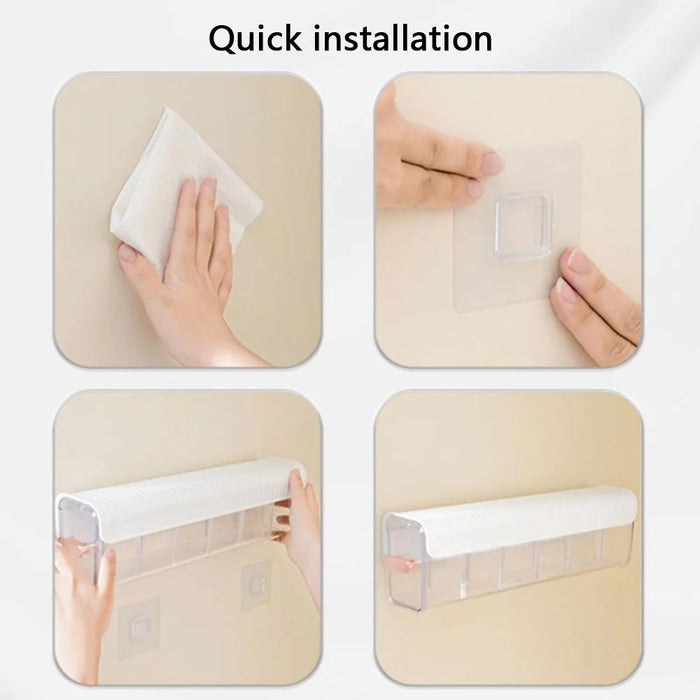Underwear Wall Mount Drawer Plastic Organizer Bin Self-Adhesive Hanging Storage Box for Socks - Blackish Green - 6