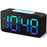 Adjustable Volume Alarm Clock Student Adult Digital Clock with 7 Color Night Light - Black - 2