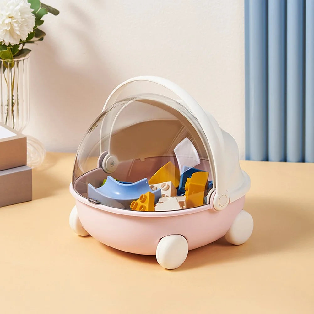 Creative Cute Cradle Desktop PP+PET Storage Box Key Snacks Toy Sundries Organizer - Pink - 5