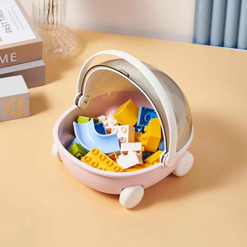 Creative Cute Cradle Desktop PP+PET Storage Box Key Snacks Toy Sundries Organizer - Pink - 6