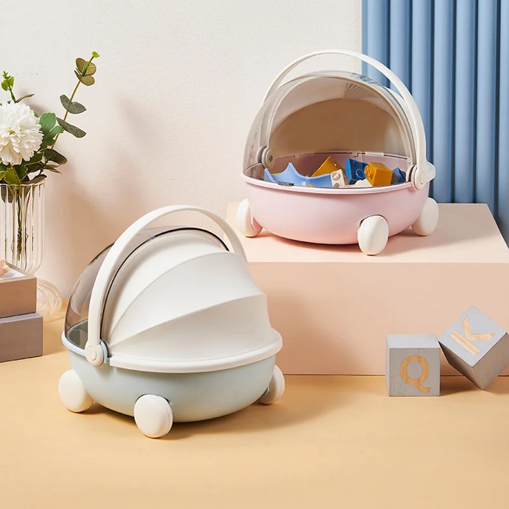 Creative Cute Cradle Desktop PP+PET Storage Box Key Snacks Toy Sundries Organizer - Pink - 7