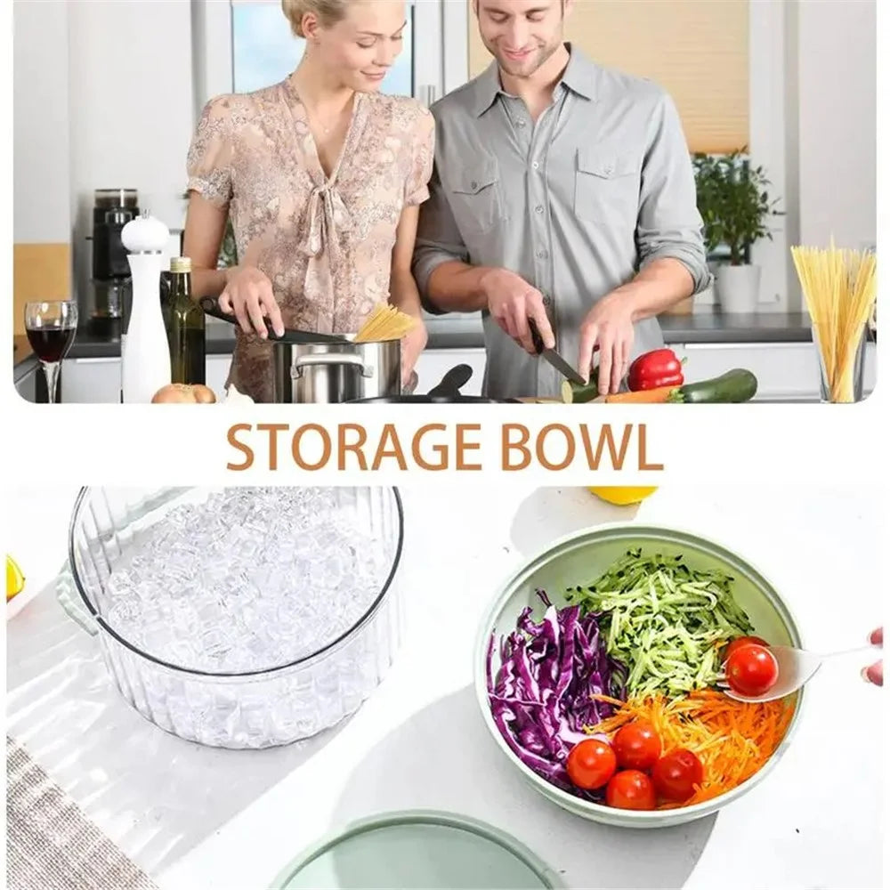 Ice Chilled Serving Tray Kitchen Refrigerated Veggie Tray Iced Salad Bowl (BPA Free, No FDA) - White - 2