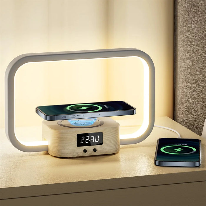 ZM-WRO1 3-in-1 Touch Control Bedside Night Light 10W Wireless Charger Digital Clock - 1