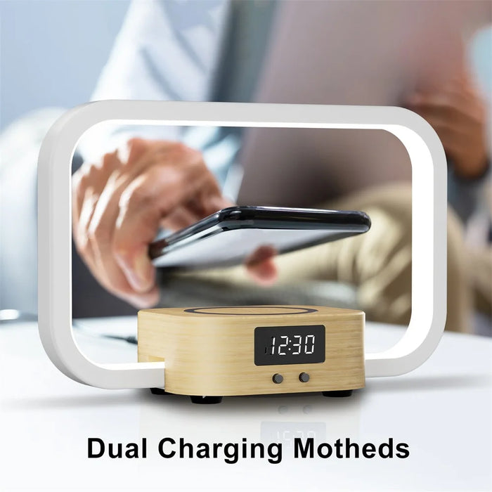 ZM-WRO1 3-in-1 Touch Control Bedside Night Light 10W Wireless Charger Digital Clock - 2