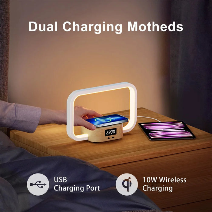 ZM-WRO1 3-in-1 Touch Control Bedside Night Light 10W Wireless Charger Digital Clock - 5