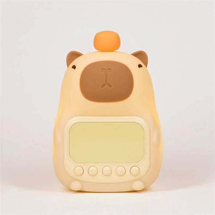 C20 Cute Cartoon Capybara Alarm Clock Dimmable Bedside Night Light for Kids Room - 2