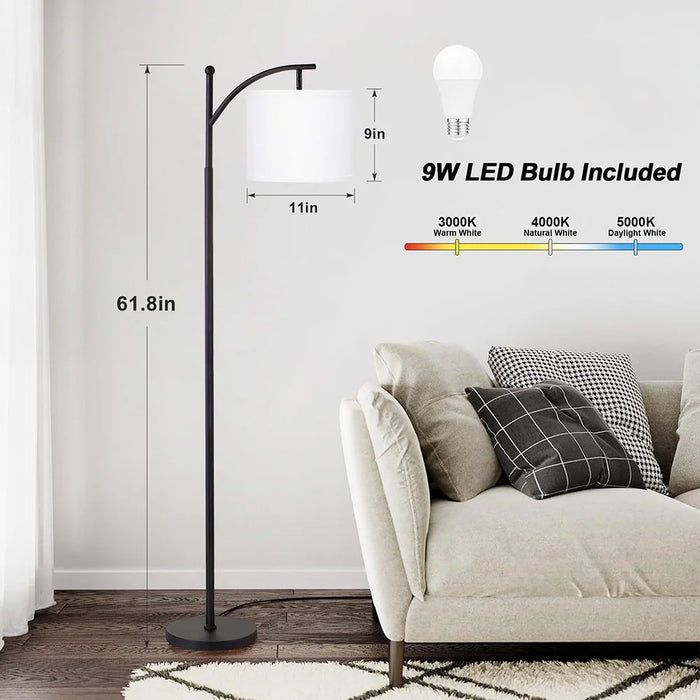 3 Color Temperatures 9W LED Bulb Modern Floor Lamp for Living Room with Foot Switch - EU Plug - 6