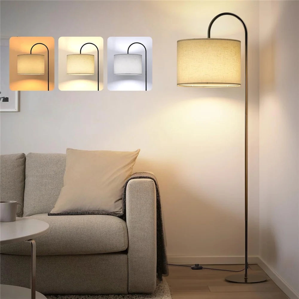 E26 / E27 12W LED Bulb Three Color Dimmable Modern Floor Standing Lamp for Living Room / Bedroom - US Plug - 2