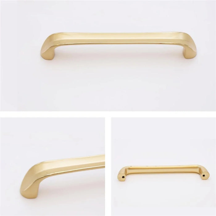6891-96 115mm Modern Minimalist Cabinet Handle, Solid Zinc Alloy Drawer Pulls, Gold - 3