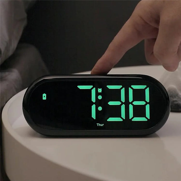 LED Large Display Digital Clock Adjustable Brightness RGB Color Changing Alarm Clock for Home - 7