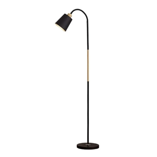 15W Modern Floor Lamp Flexible Hose E27 Bulb LED Light with PVC Base for Living Room Bedroom - Black - 1