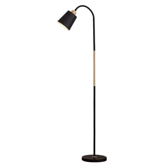 12W Modern Floor Lamp Flexible Hose E27 Bulb LED Light with PVC Base for Living Room Bedroom - Black - 1