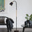 12W Modern Floor Lamp Flexible Hose E27 Bulb LED Light with PVC Base for Living Room Bedroom - Black - 3