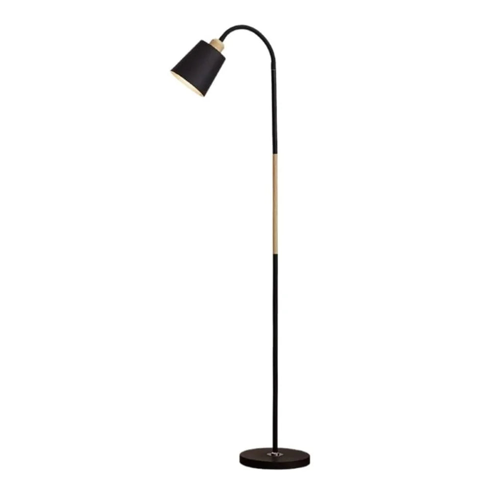 5W Modern Floor Lamp Flexible Hose E27 Bulb LED Light with PVC Base for Living Room Bedroom - Black - 1