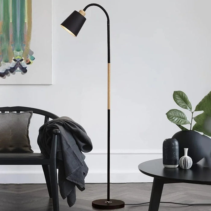 5W Modern Floor Lamp Flexible Hose E27 Bulb LED Light with PVC Base for Living Room Bedroom - Black - 3