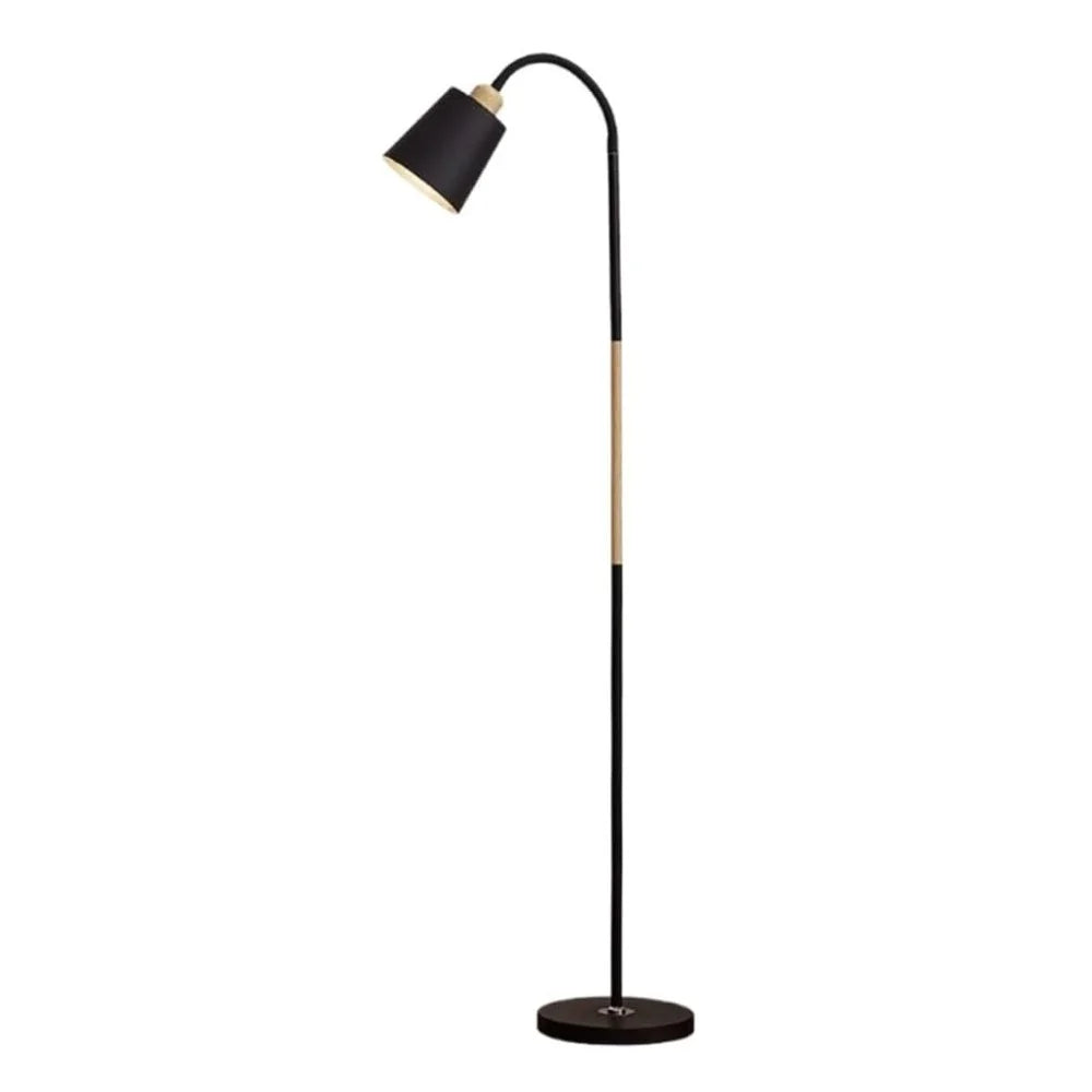 12W Modern Floor Lamp Flexible Hose E27 Bulb LED Light with Remote Control for Living Room Bedroom - Black - 1