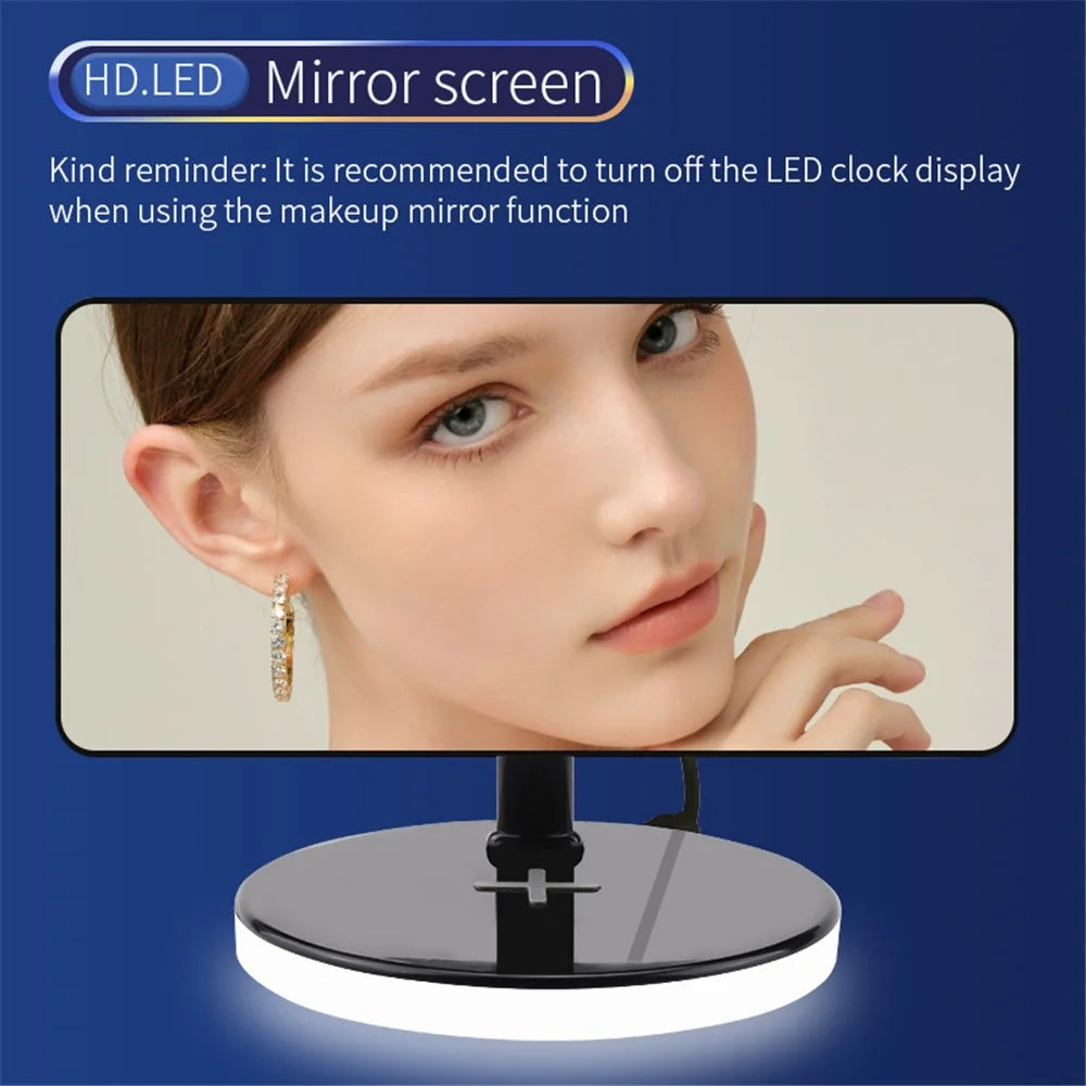 TS-3001-B White LED Digital Alarm Clock 15W Phone Wireless Charger Night Light - 5